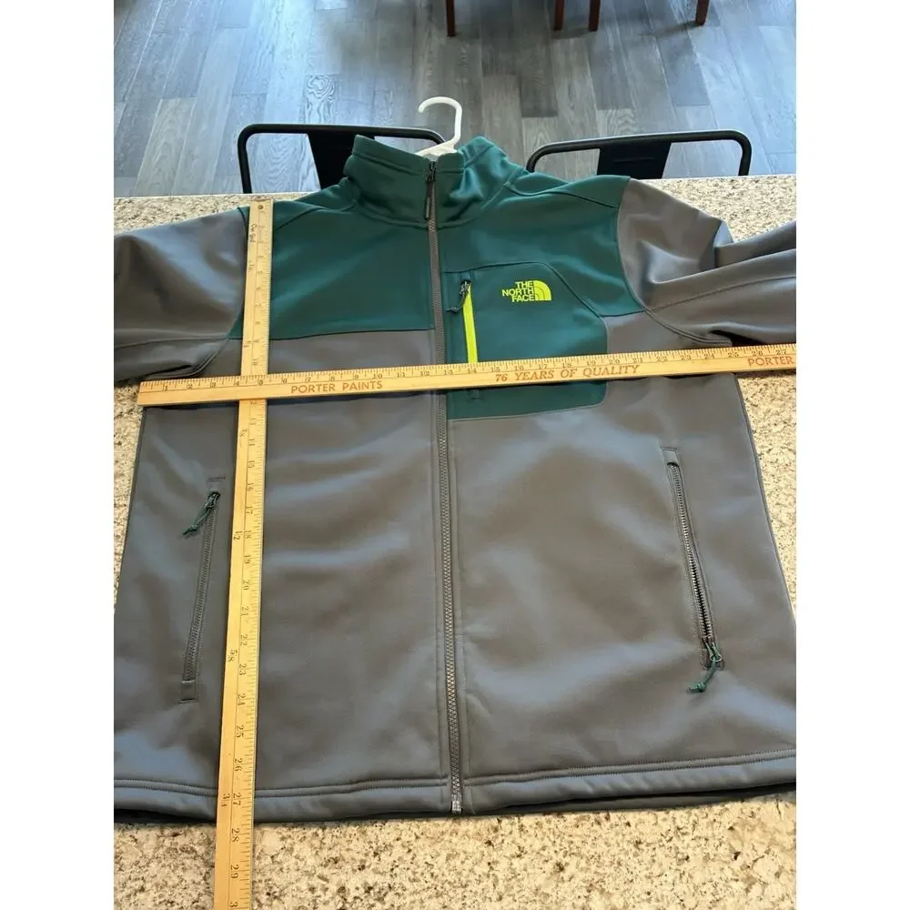 The North Face Mens Apex Risor Softshell Jacket Coat Gray Green XL Windwall
